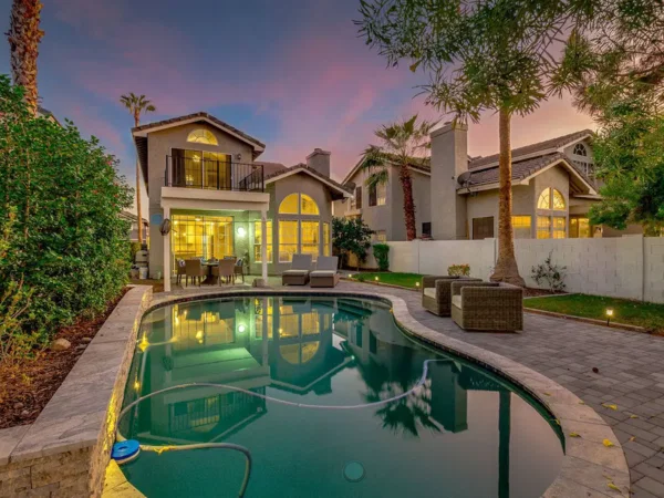Pool and patio at a lake home in Gilbert, Arizona
